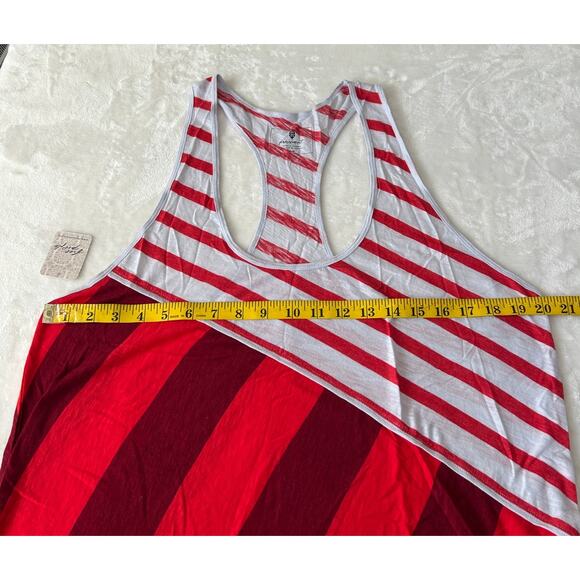 Free People Keep Rolling Tank Women's Printed Red/White Racerback Medium NWT - Picture 3 of 8